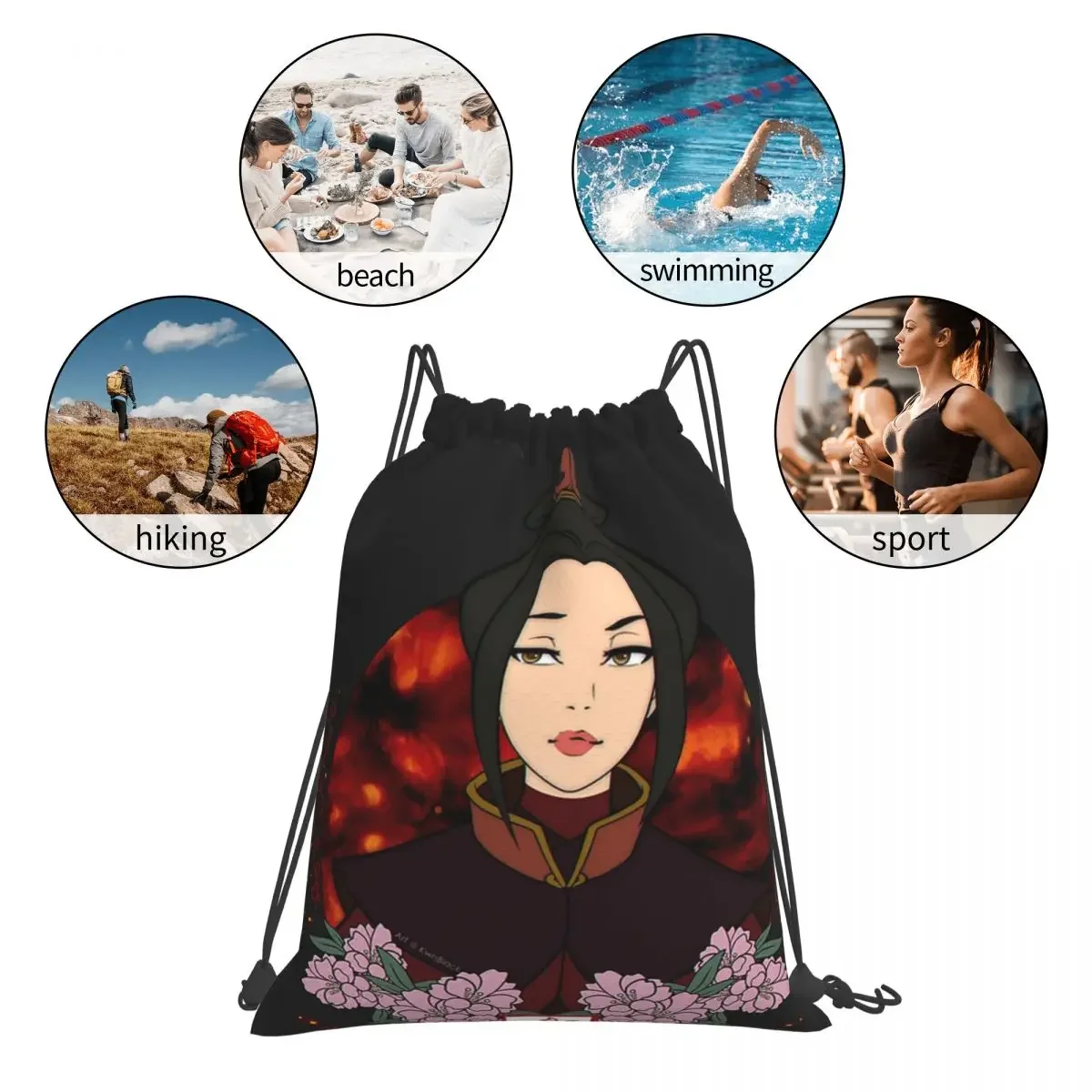 Azula Mochilas portáteis casuais, sacos de cordão, bolso do pacote, diversos saco, bookbag para viagens, estudantes