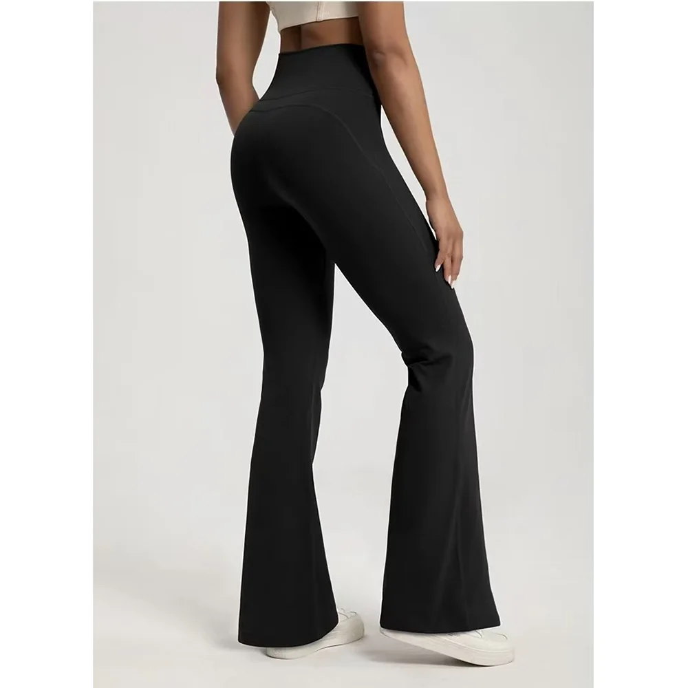 Naked High Waisted Waist Cinching Hip Lifting Fitness Exercise Elastic Bell Bottom Pants Women Casual Outdoor Running Yoga Pants