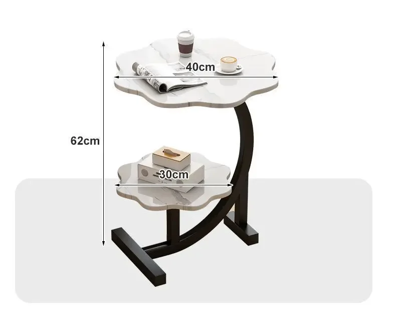 Image 7: Nouvelle table de style nordique, luxe léger, design moderne, table d'appoint de salon, table basse simple, table d'appoint de canapé, étagère de rangement tendance, plateforme de travail