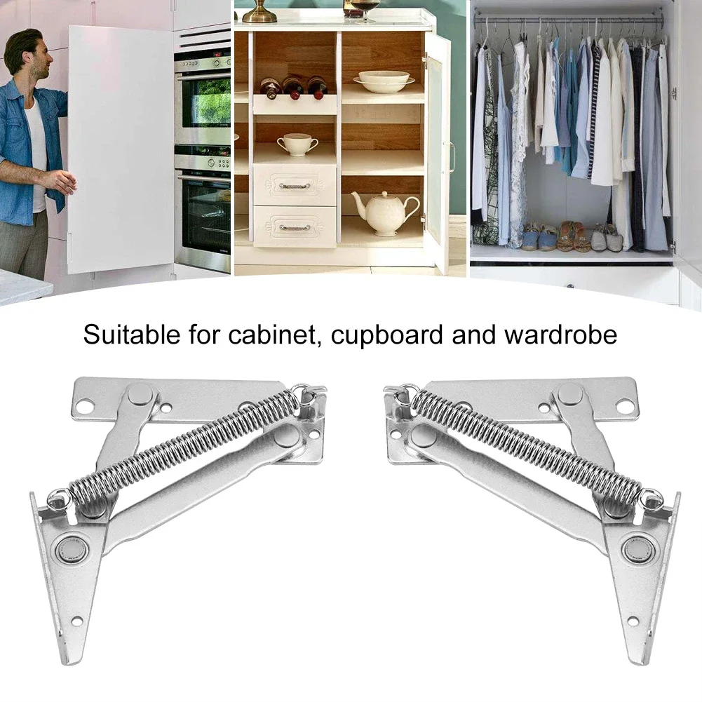 2pcs Folding spring hinge 10KG 80 degree Cabinet Door Lift Up Stay Flap Top Support Hinges Furniture Hardware bisagra