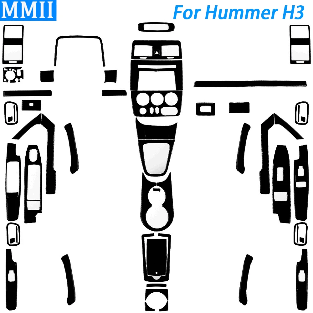 

For Hummer H3 2006-2010 Piano Black Gear Shift Air Outlet Window Lift Speedometer Surround Set Car Interior Accessories Sticker