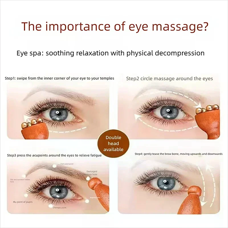 

2Pcs Handheld Lotus Seedpod Beauty Professional Alloy Rosewood Facial GuaSha Tool Eye Relaxation Spot Meridians Acupoint Massage