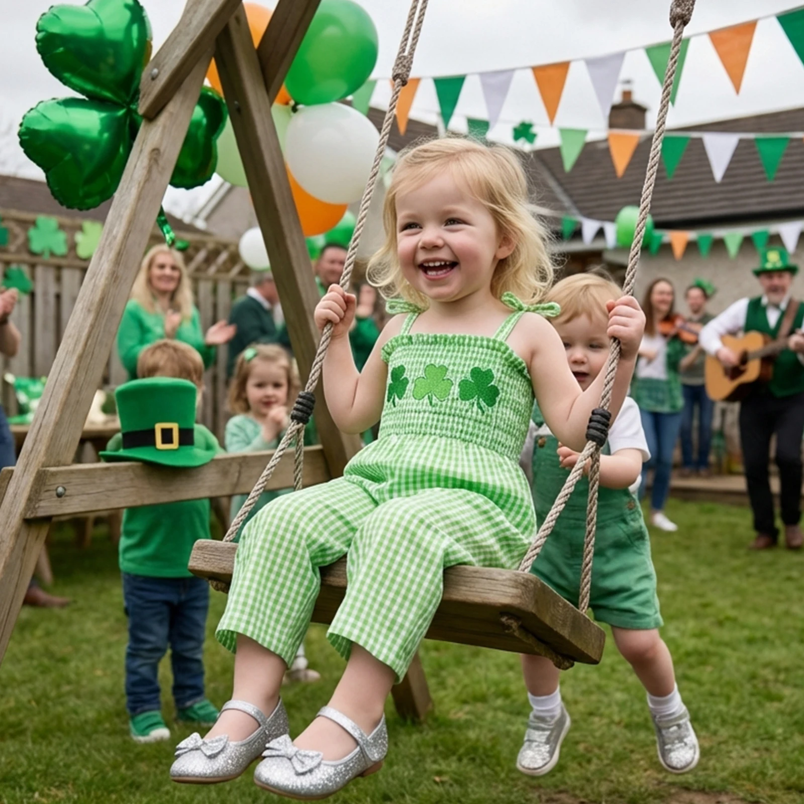 

Комбинезон с завязками на день Святого Патрика для маленьких девочек, клетчатый комбинезон без рукавов с вышивкой клевера, широкие брюки, комбинезон