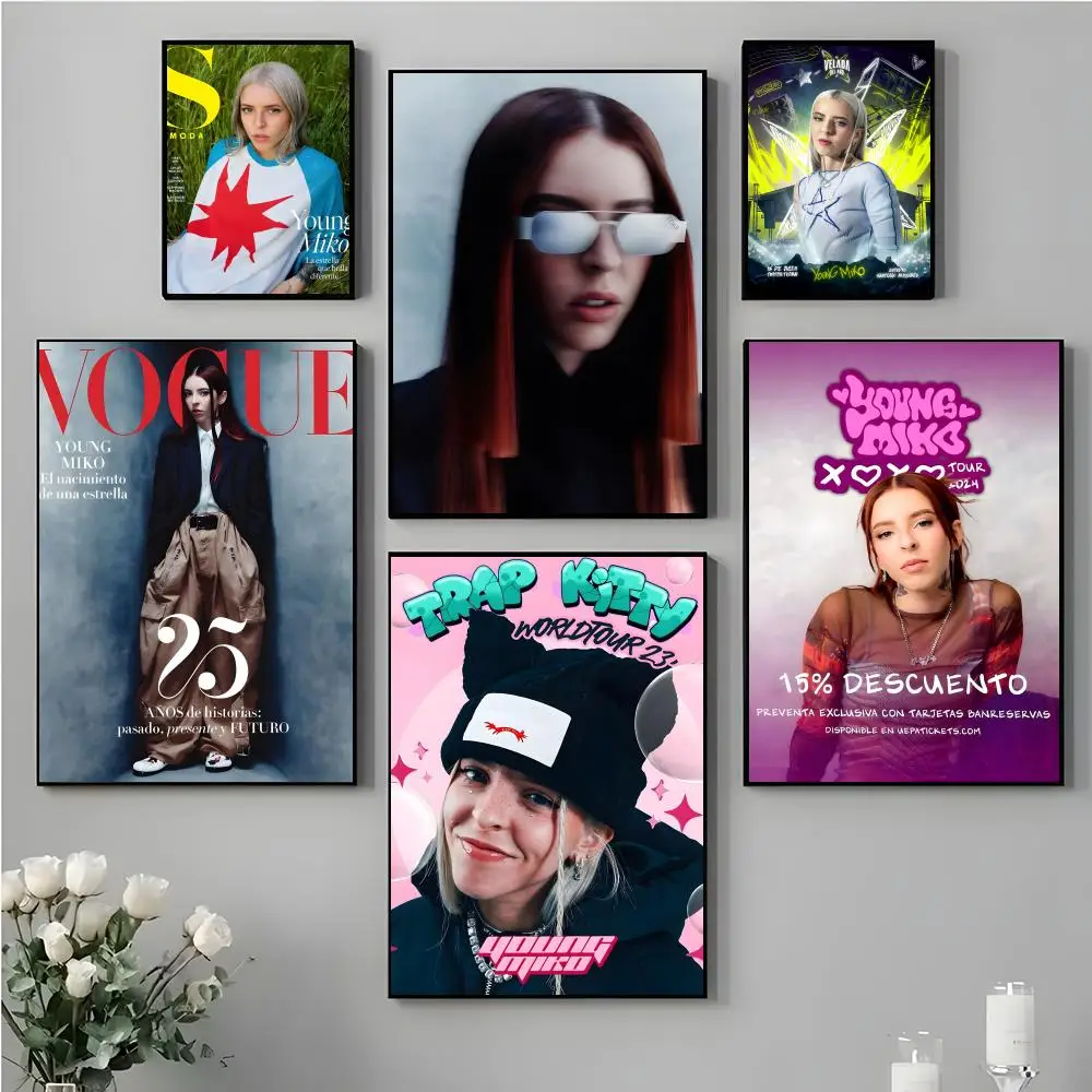 Singer Y_Young Miko Fashion Poster Decorative Stickers Wall Art Mural Photo Design for Home Living Room Hallway Decoration