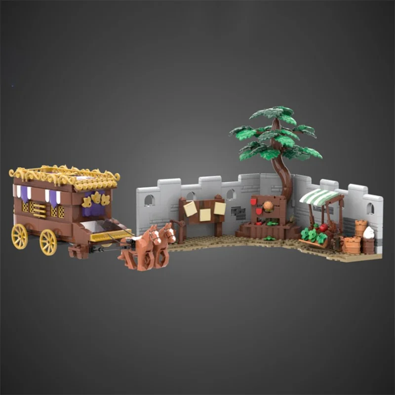 

874PCS MOC Medieval Series Medieval Pillory Vintage Design, Fine Details DIY Model Building Blocks Birthday Toys Gift