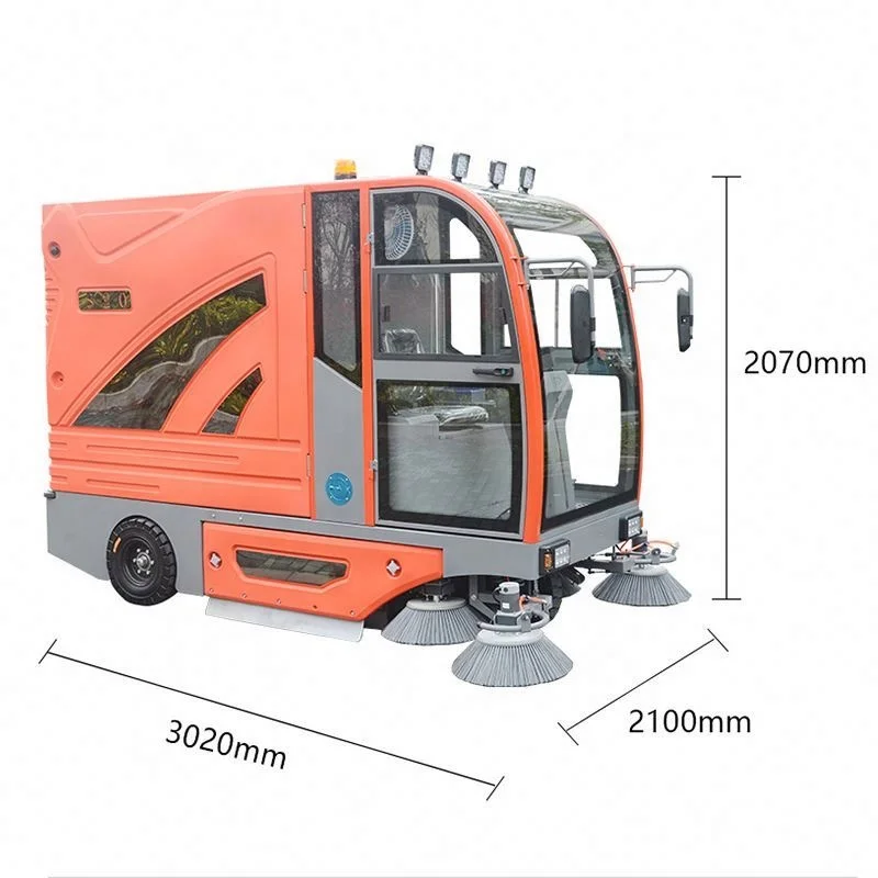 Zzh Ts20 Masonry Rubble Pavement Ride-On Industrial Floor Sweeper Electric Road Machine