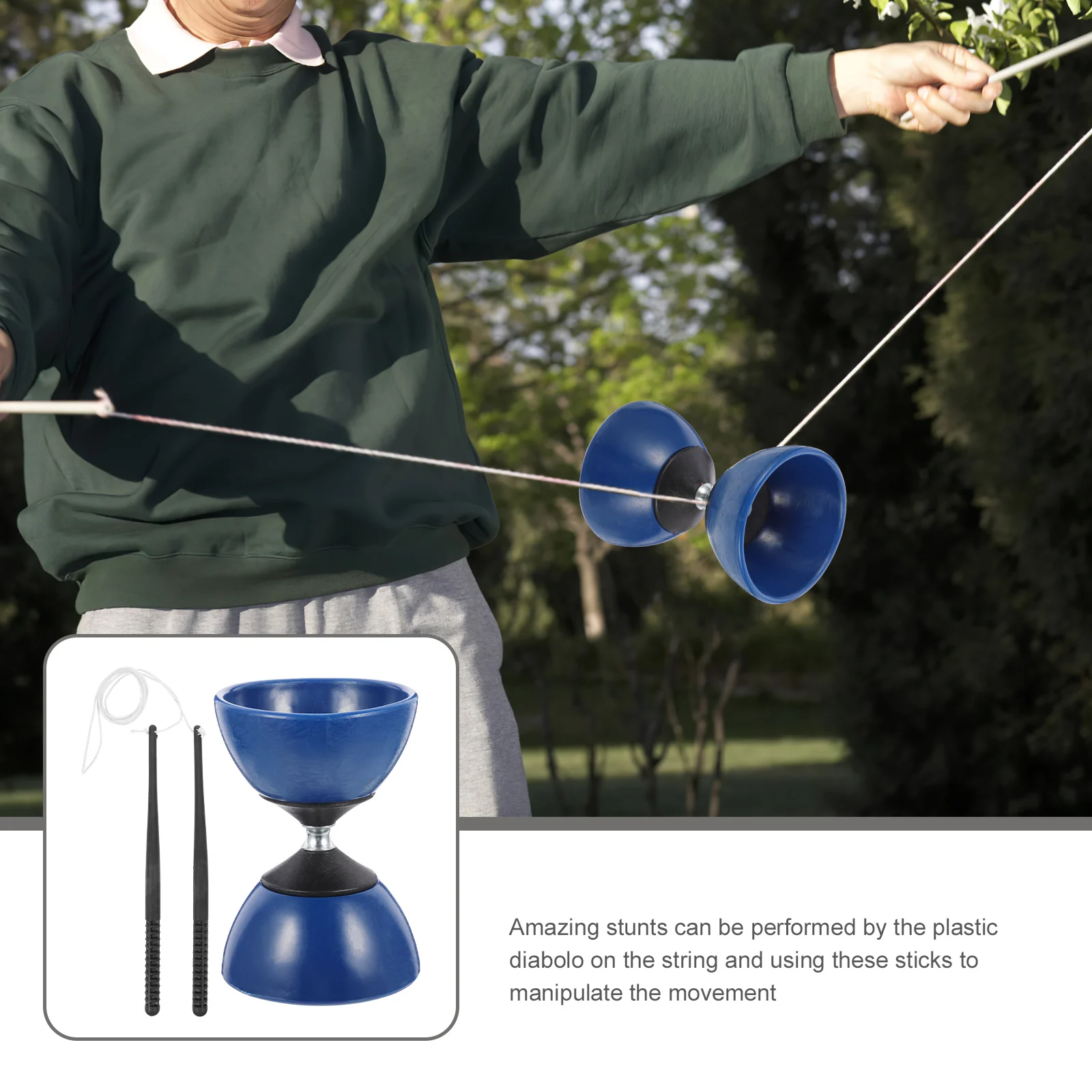 Classico giocattolo da giocoliere cinese Yo-Yo Diabolo con bastoncini per le mani per bambini adulti anziani giocattolo Fitness colore casuale