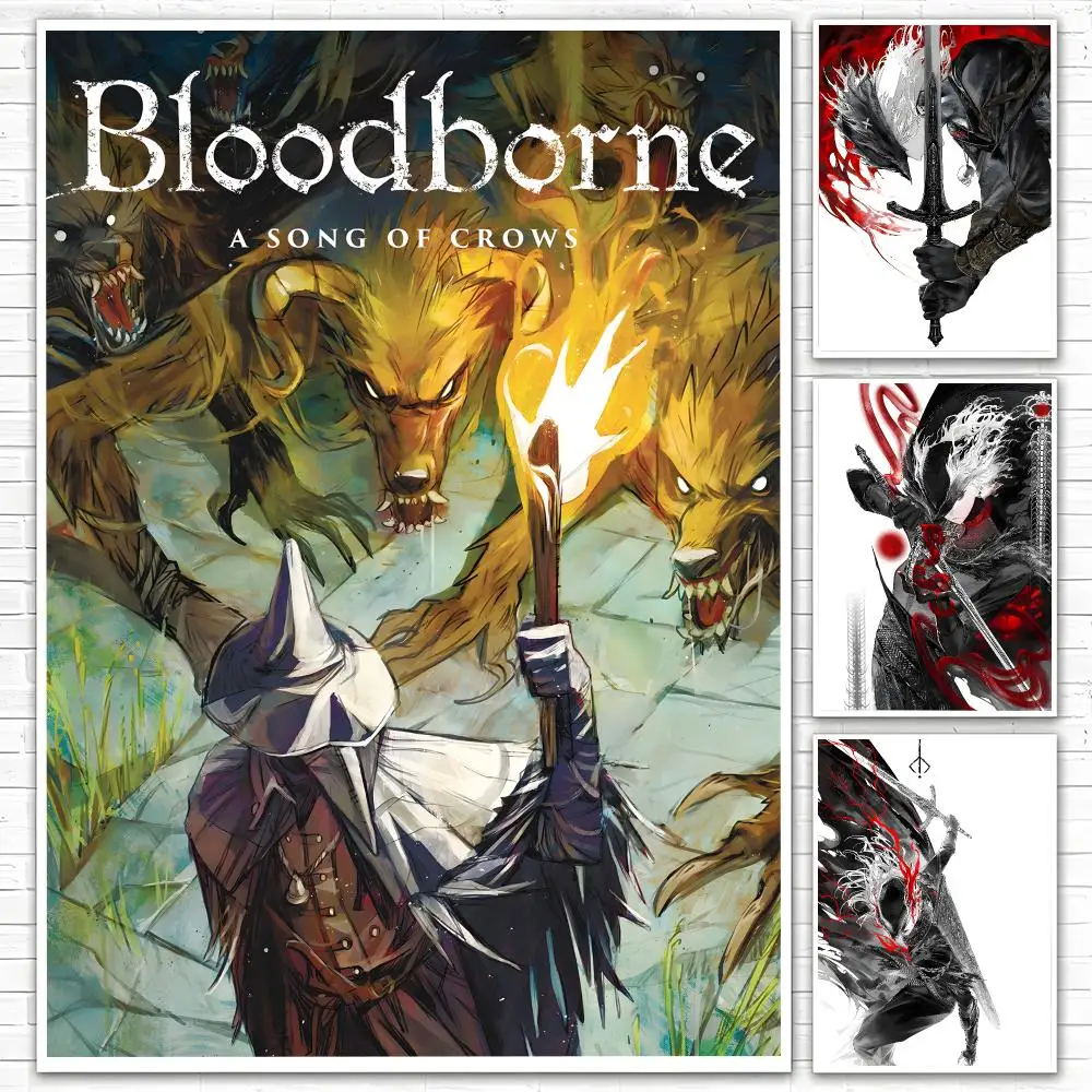 Game Bloodborne Poster Poster All-match HD Waterproof Self-Adhesive Wall Art Sticker For Home Bedroom