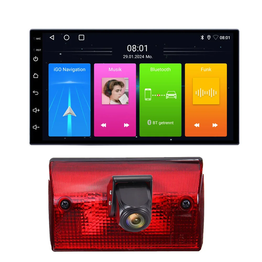 Android car radio with carplay GPS Navigation+HD reverse camera for VW LT 28-35 II Bus, 28 46 II Kasten 1996/05 2006/07