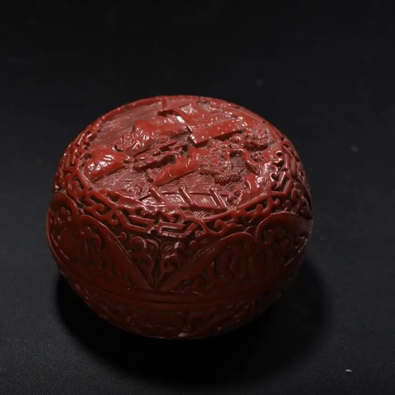 

Collect China Vintage Lacquerware Scenery Design storage Box Nice Artwork Gift