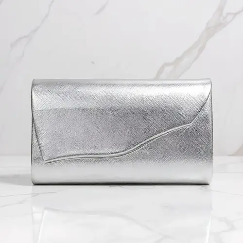 Imagen 2 del producto Color dorado PU moda mujer bolsos de noche cubierta sobre diseño Pary boda chica bolsos con cadena hombro embrague terciopelo Fa