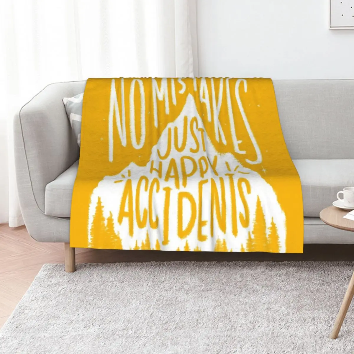 Sunny No Mistakes, Just Happy Accidents Throw Blanket Lightweight Cozy Blanket for Bed Sofa