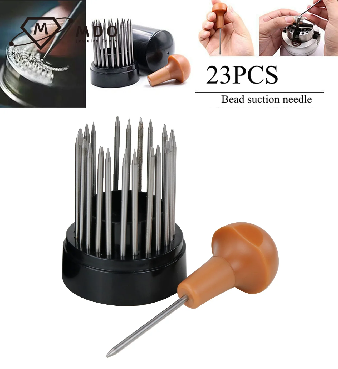 23pcs Diamond Setting Beader Set Diamond Stone Graver Needles con manico Diamond Beading Tool per l\'impostazione della pietra