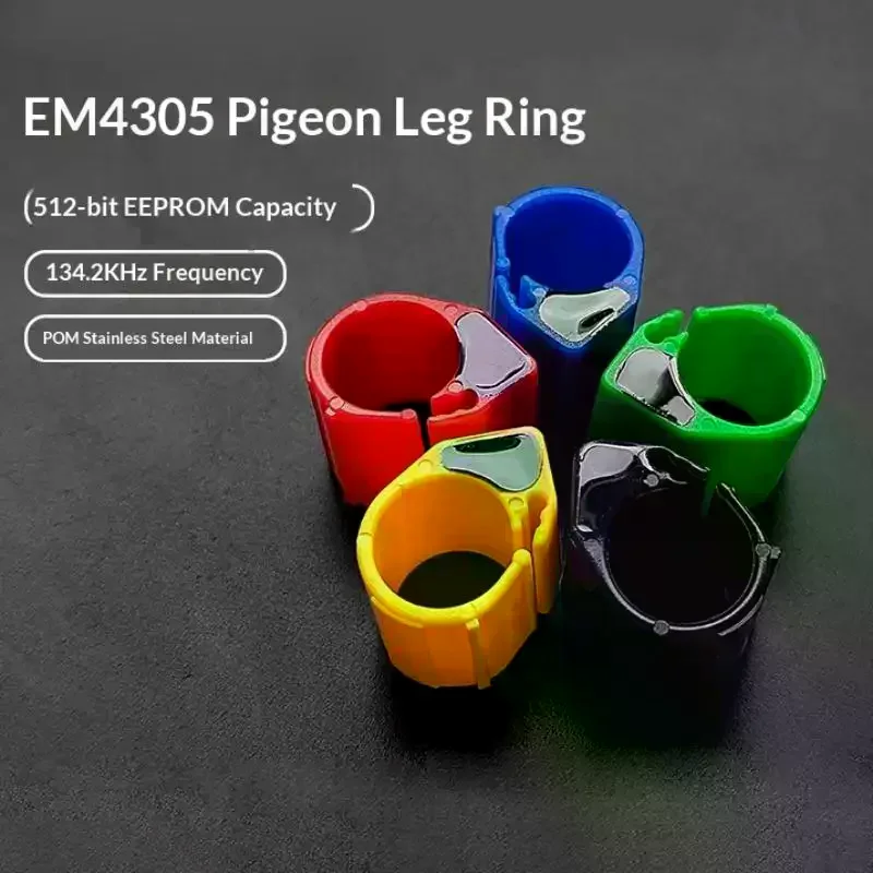 5Pcs 134.2KHZ EM4305 Chip ID RFID Pigeon Ring Tag Hitag Foot Band Racing Tags ABS Waterproof For Tracking Animal Management