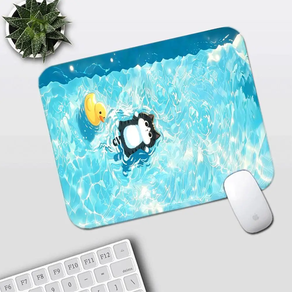 Table Mat Playmat Kawaii Summer Pool Animal Floating On Clear Blue Water Ripple Pattern Large Size Non Slip Mousepad For Kids