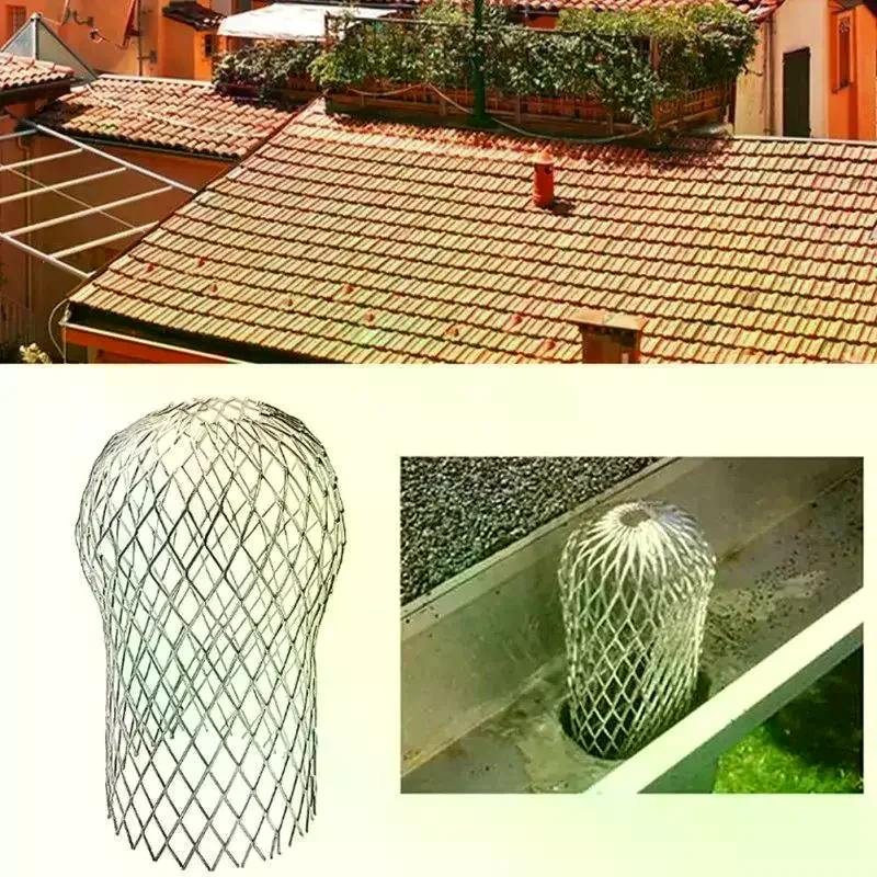 /PFU/Alloy Drain Pipe Mesh Filter Anti-Clogging Leaf Filter For Round Square Pipes Prevents Clogging From Leaves Aluminum