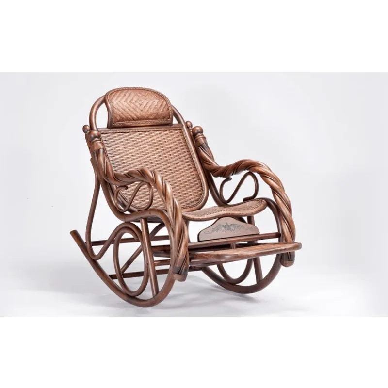 Rocking Chair Reclining Chair Adult Rattan Chair Full Rattan Household Rattan Lazy Chairs Leisure Happy Chairs Rocking Chairs