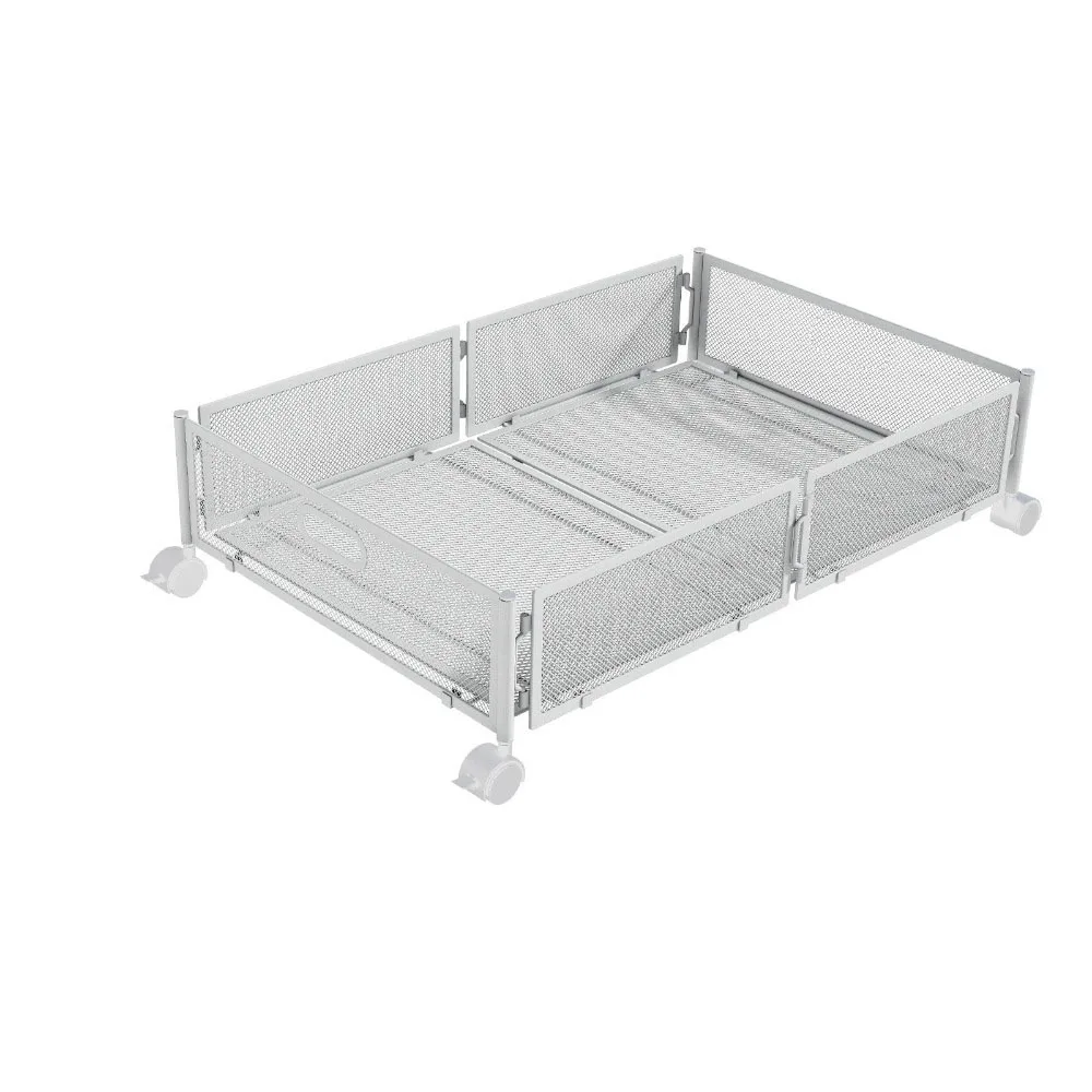 

Large Capacity Under Bed Storage Containers Foldable Metal Quilt Clothes Storage Bins with Handles with Wheels