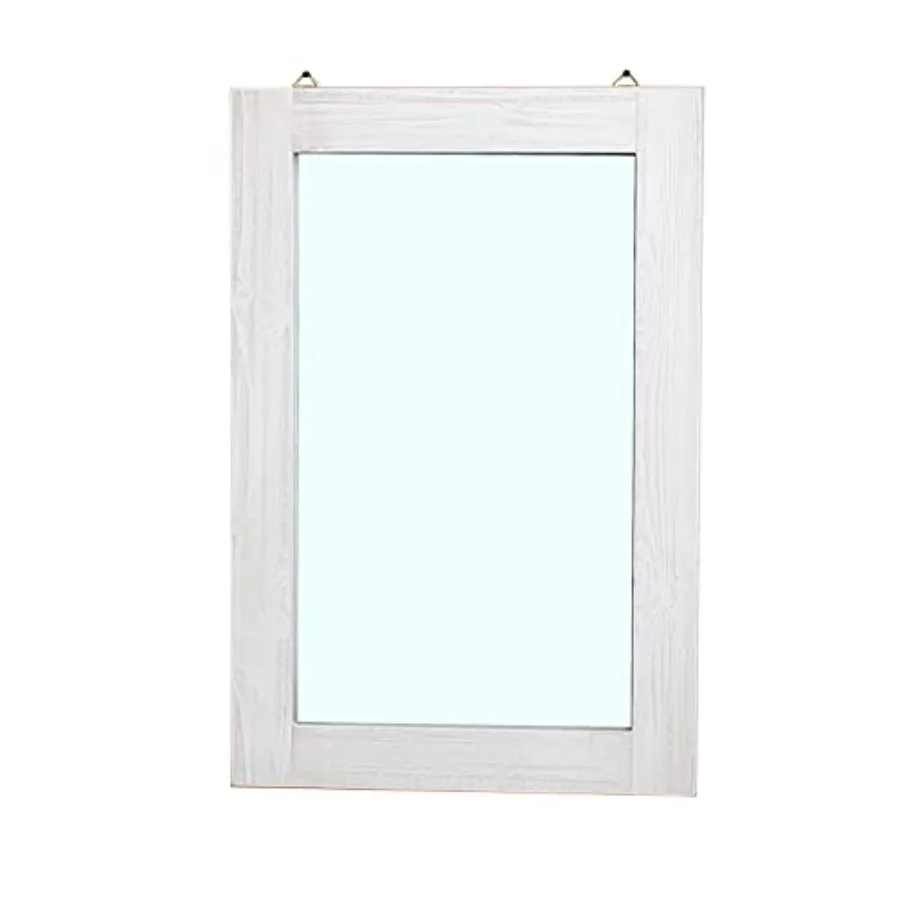

Rustic Flat Wood Frame Hanging Wall Mirror Decorative Bathroom Mirrors for Wall Vanity Mirror Makeup Mirror, 20" x 30