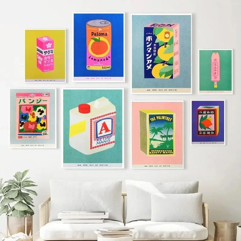 الحديث البوهيمي الجمالية جدار الفن Mykonos إيبيزا ميامي بوندي أمالفي سان تروبيز اللون على قماش المشارك ديكور المنزل