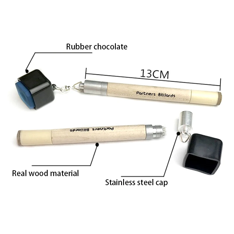 

2 In 1 Pocket Chalk Holder Prep Stick Billiard Snooker Pool Cue Tip Pricker Tool-A00E