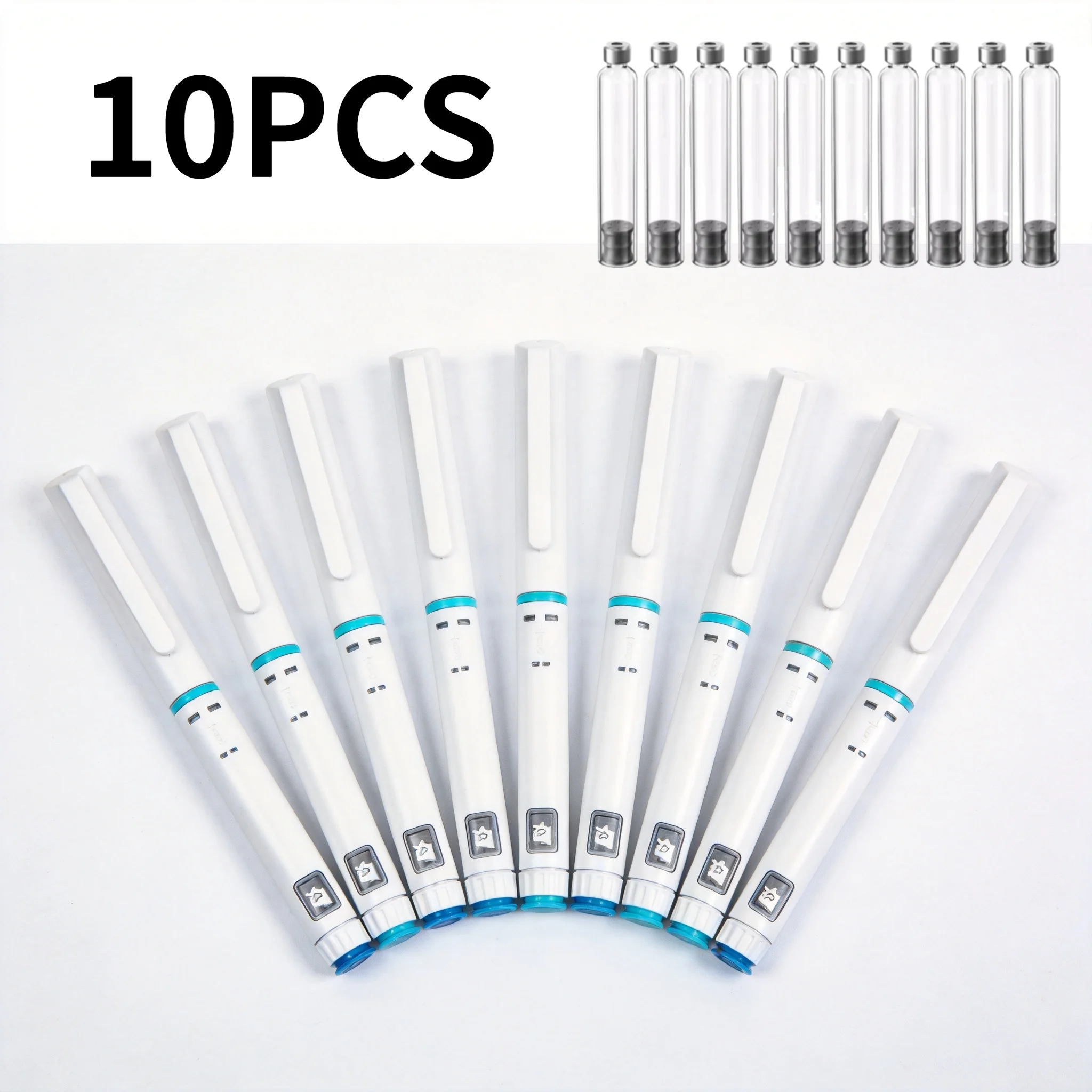 10PCS Rotary Push Disposable Sterile Injection Pens 60IU Compatible  3ml Dose Control Automatic Injection for Adult Families