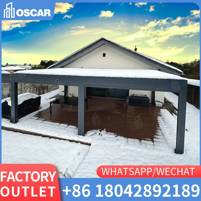 Modern 3.6x4m 4x6m Louvered Canopy Waterproof Roof Hardtop Gazebo Backyard Aluminium Electric Pergola with Zip Screen