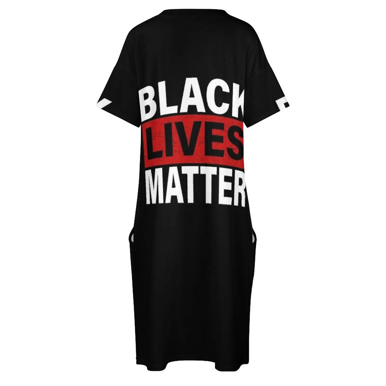 Camiseta Black Lives Matter com nomes de victimas - BLM vestido solto com bolso vestidos de verão feminino vestido de baile 2025