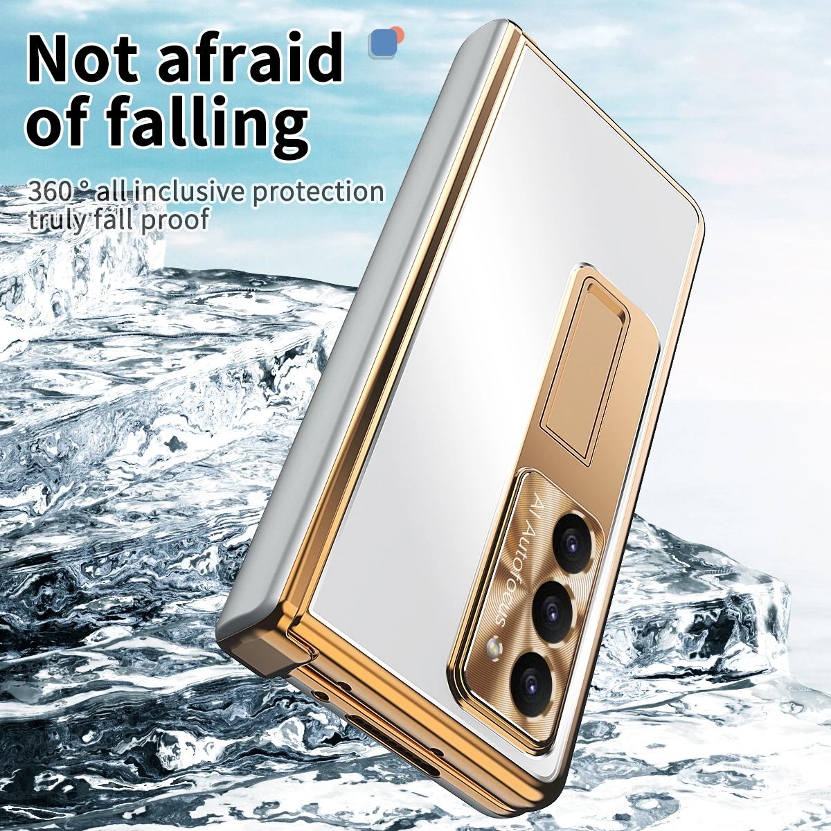 

Цельнометаллический алюминиевый защитный чехол с 2 петлями для Samsung Galaxy Z Fold 7, 6, 5, 4, 3, чехлы с подставкой для ручек для Z Fold 7