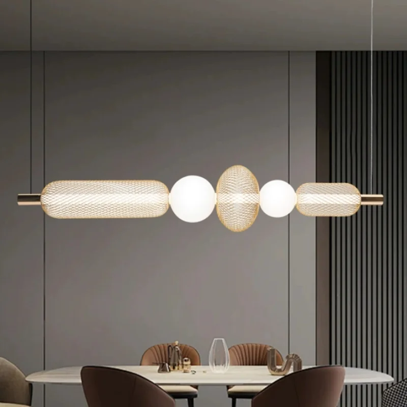 

Modern Simple 2025 New Long Strip Design Creative Dining Room Dining Room Island Terrace Pendant Light