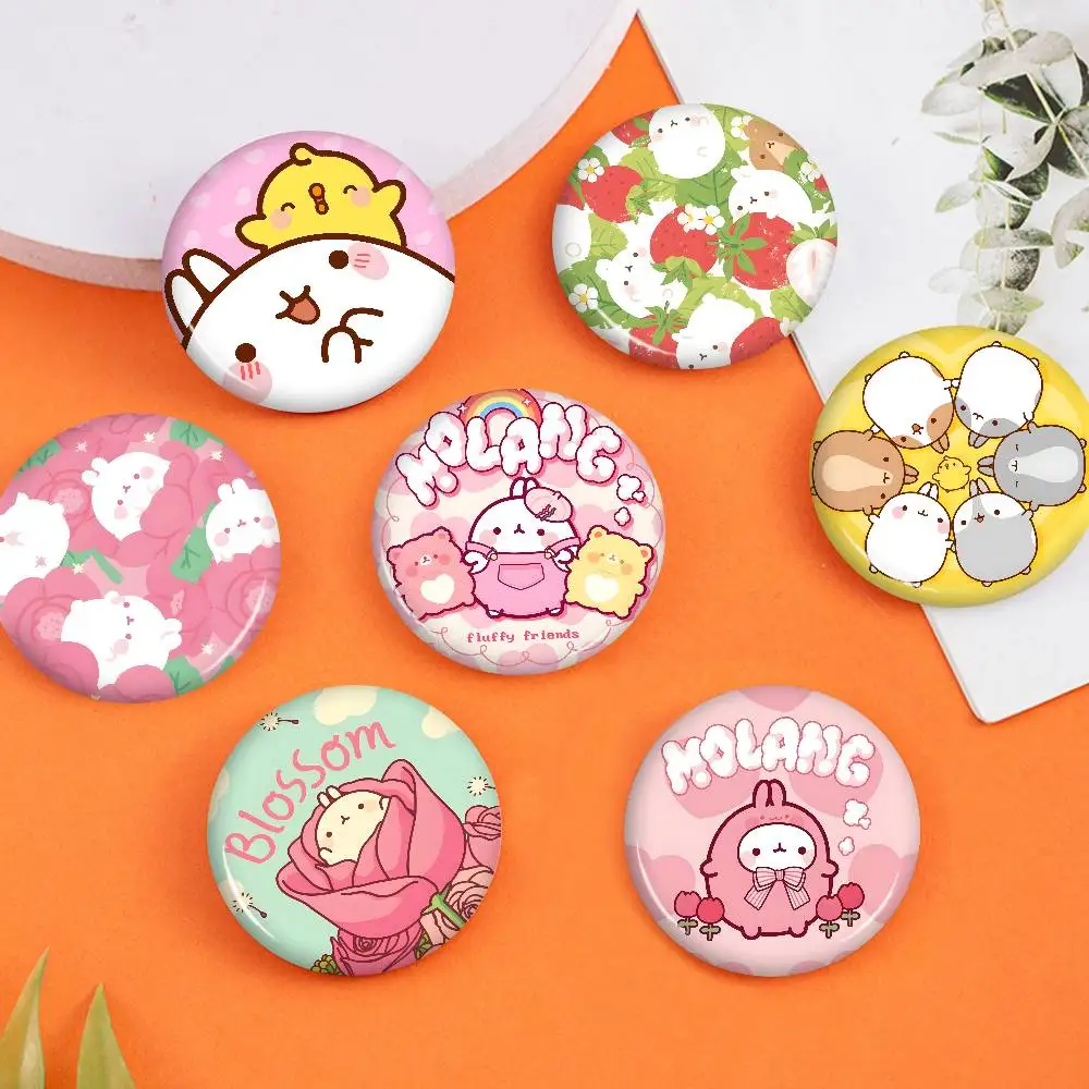 M-MolangS. Anime Button Pin Handmade Brooch for Clothes Cartoon Badge Backpack Decoration Jewelry