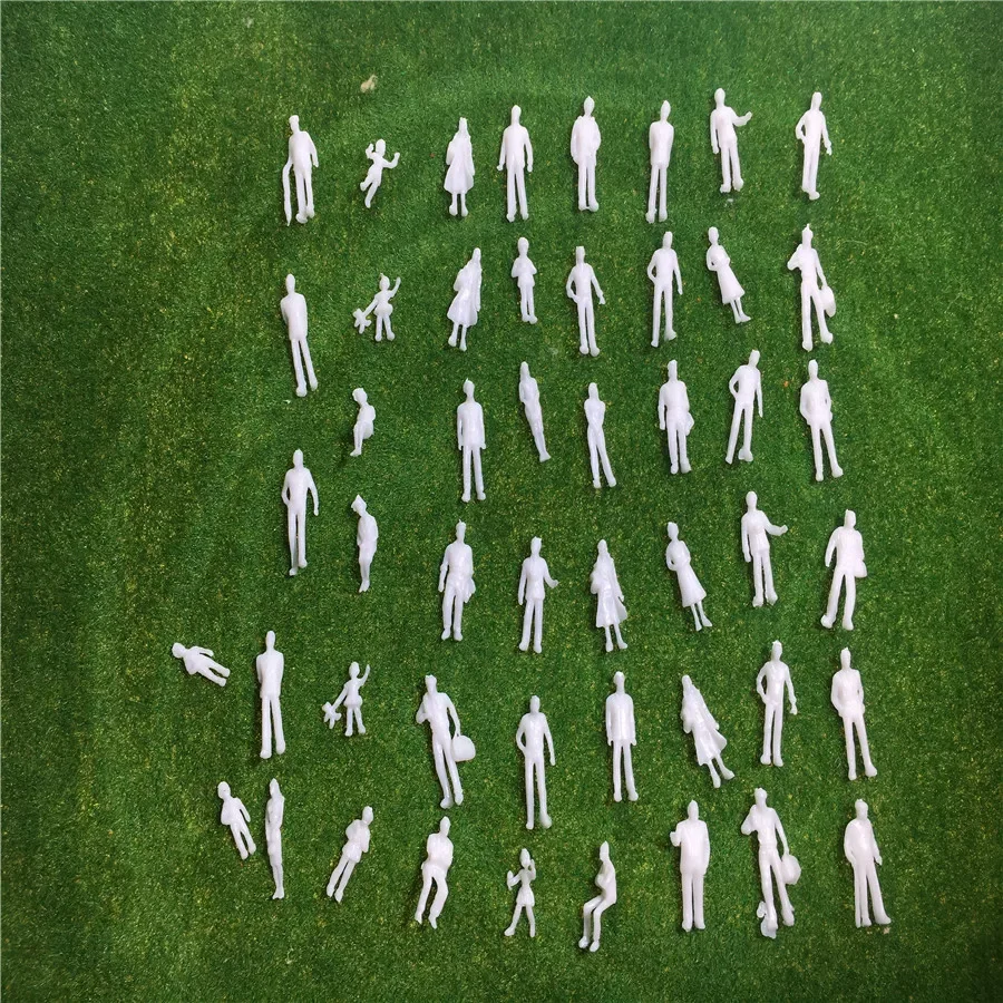 300pcs 1:100/150/200/300 Mixed Miniature White Architectural Model Human Scale HO Model Resin Plastic Peoples