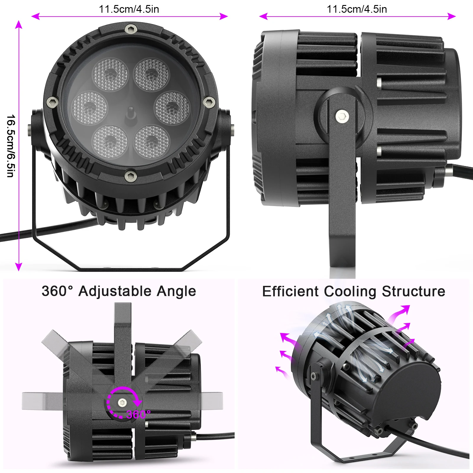 Lumière de Scène Étanche avec Télécommande, pour DJ, ix, Mariage
