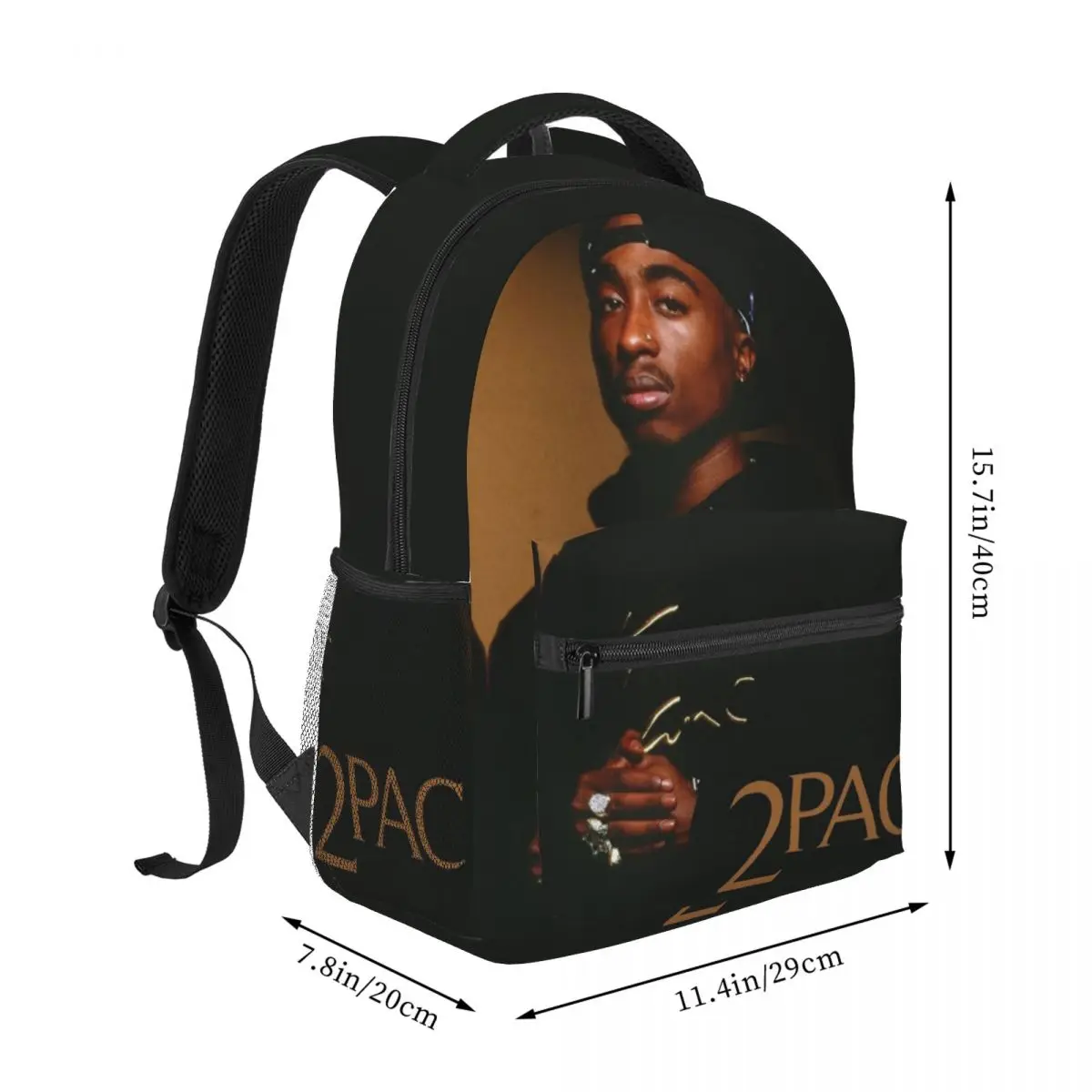 Tupac 2pac Printed Lightweight Casual Schoolbag For School, Outdoor, Shopping, Office 16in