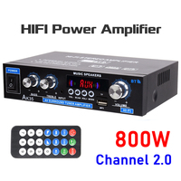 Auto-partner AK35 Audio Amplifier Max 200W HiFi 2.0 Stereo Bluetooth 5.0 AMP Receiver for Car Home Party RV