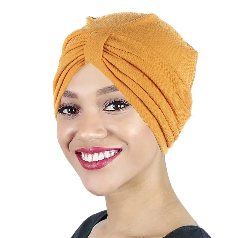 

Bohemian Style Handmade Braid Turban Cross Bandana Slouchy Hat For Women Muslim Hijab Islamic Head Wrap Hair Loss Chemo Cap