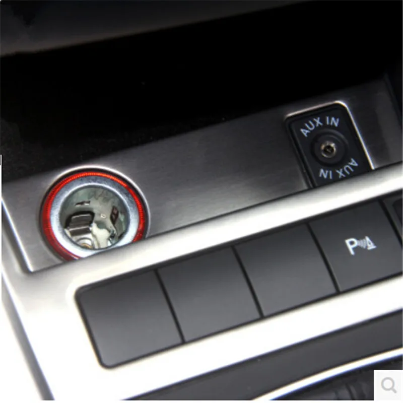 2pcs New High Quality Stainless Steel Cigarette lighter Sequins USB Panel Decoration Cover For Volkswagen Jetta MK6 Car Styling