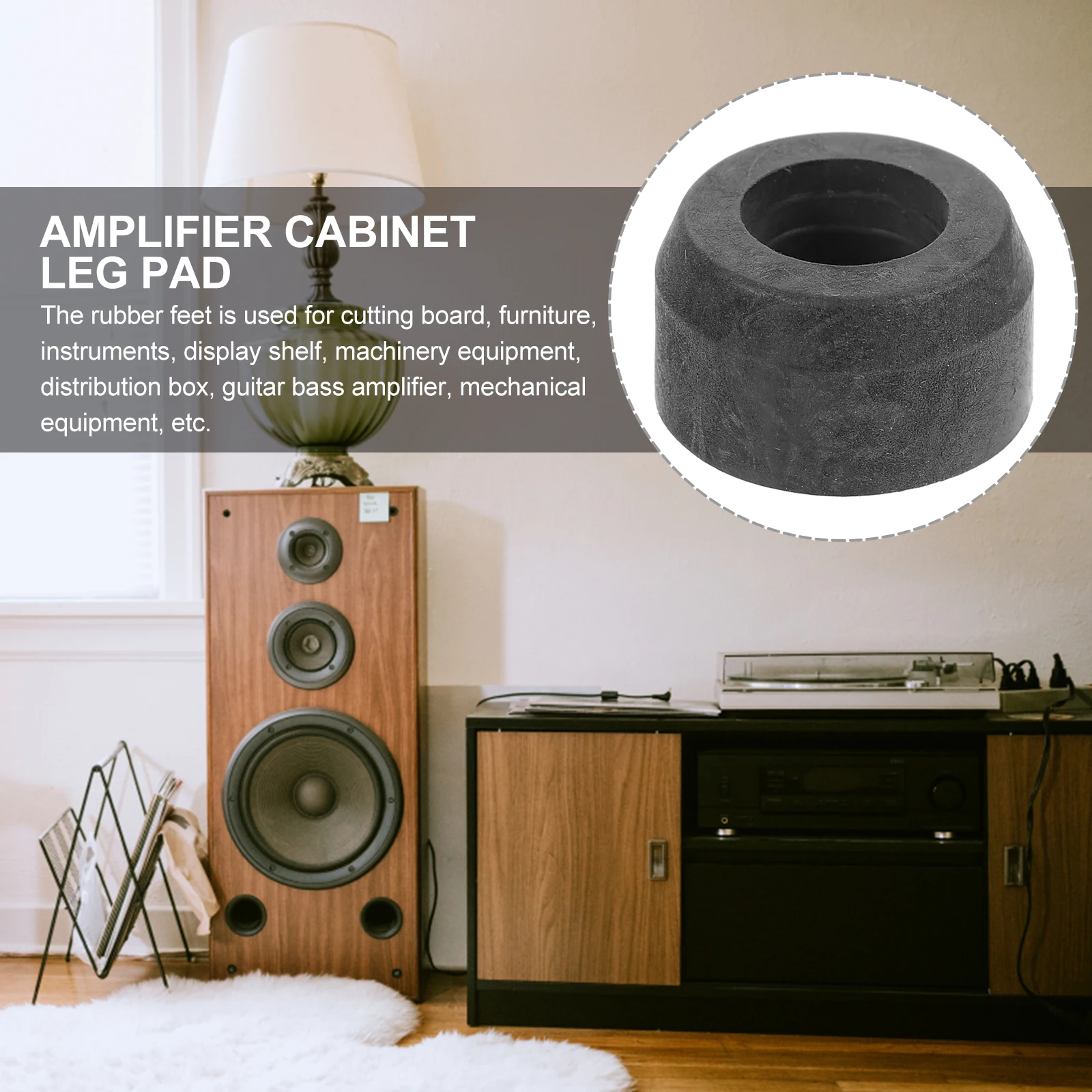 

16pcs Anti Vibration Foot Pads Rubber Floor Protectors for Speaker Amplifier Table Leg Furniture Black Shockproof Scratches