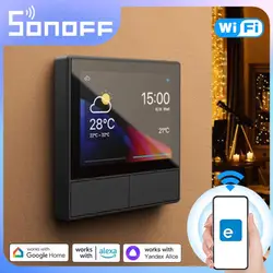 SONOFF-Interruptor de pared de Escena Inteligente, Panel NS, Control de pantalla de termostato inteligente, Wifi, UE/EE. UU., funciona con Alexa, Google Home, CE/FCC