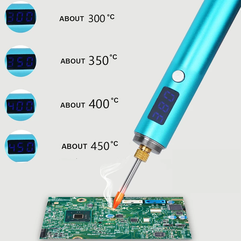 USB عالية الطاقة سريع الحرارة اللاسلكية سبيكة لحام قابلة للشحن سبيكة لحام تعديل درجة الحرارة مع شاشة LED