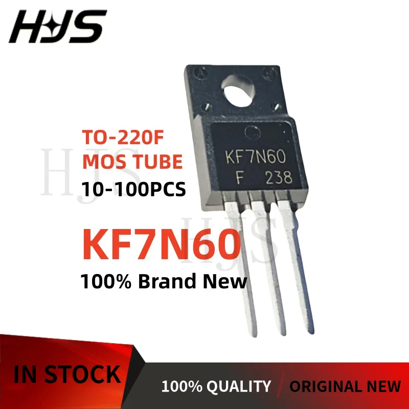 10-100Pcs Brand New KF7N60 KF7N60F 7N60 TO-220F N-channel MOSFET Field effect tube Transistor In Stock