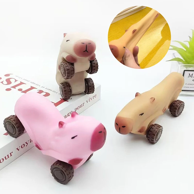 Capybara Squeeze Toy Capybara Fidget Toy With Wheels Creative Portable Toys Cozy Funny Pinch Toy For Kids Adults