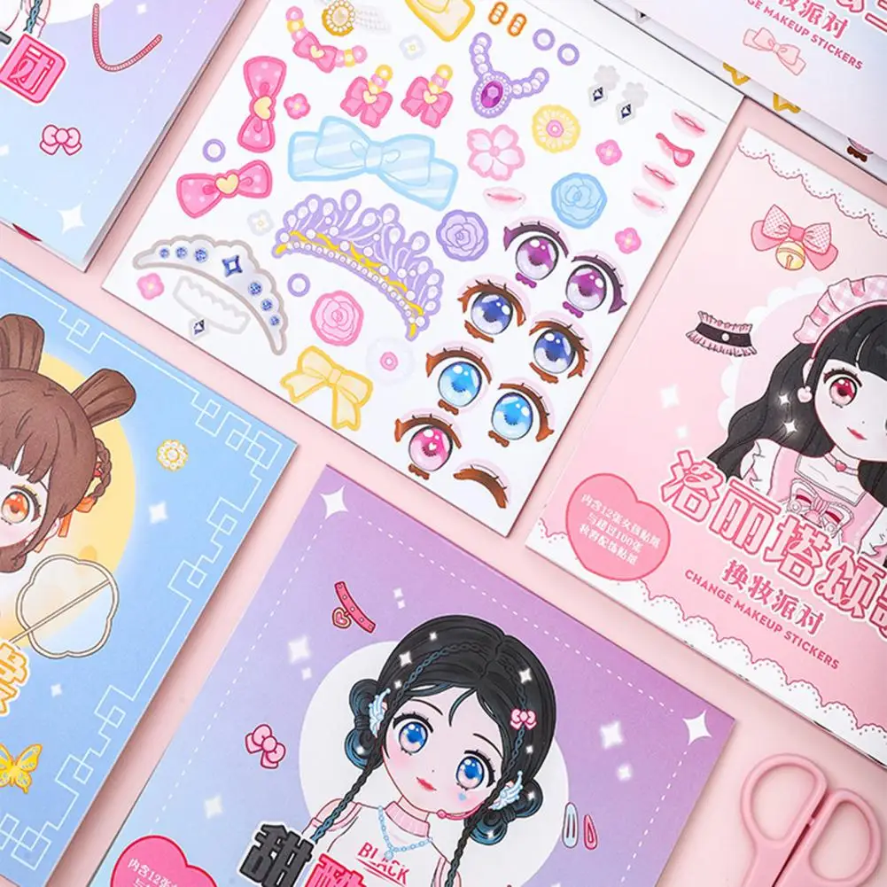 Eco-friendly  Funny Make Your Own Princess Sticker Multicolor Children Sticker Delicate Pattern   Gift Rewards