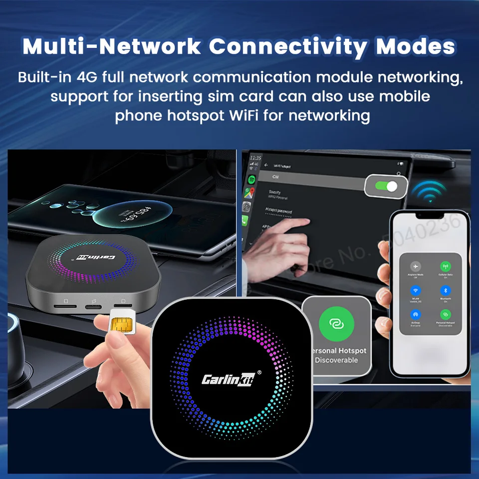 CarlinKit CarPlay Ai Box Android 13 SM6225 8 núcleos TV Box 8GB
