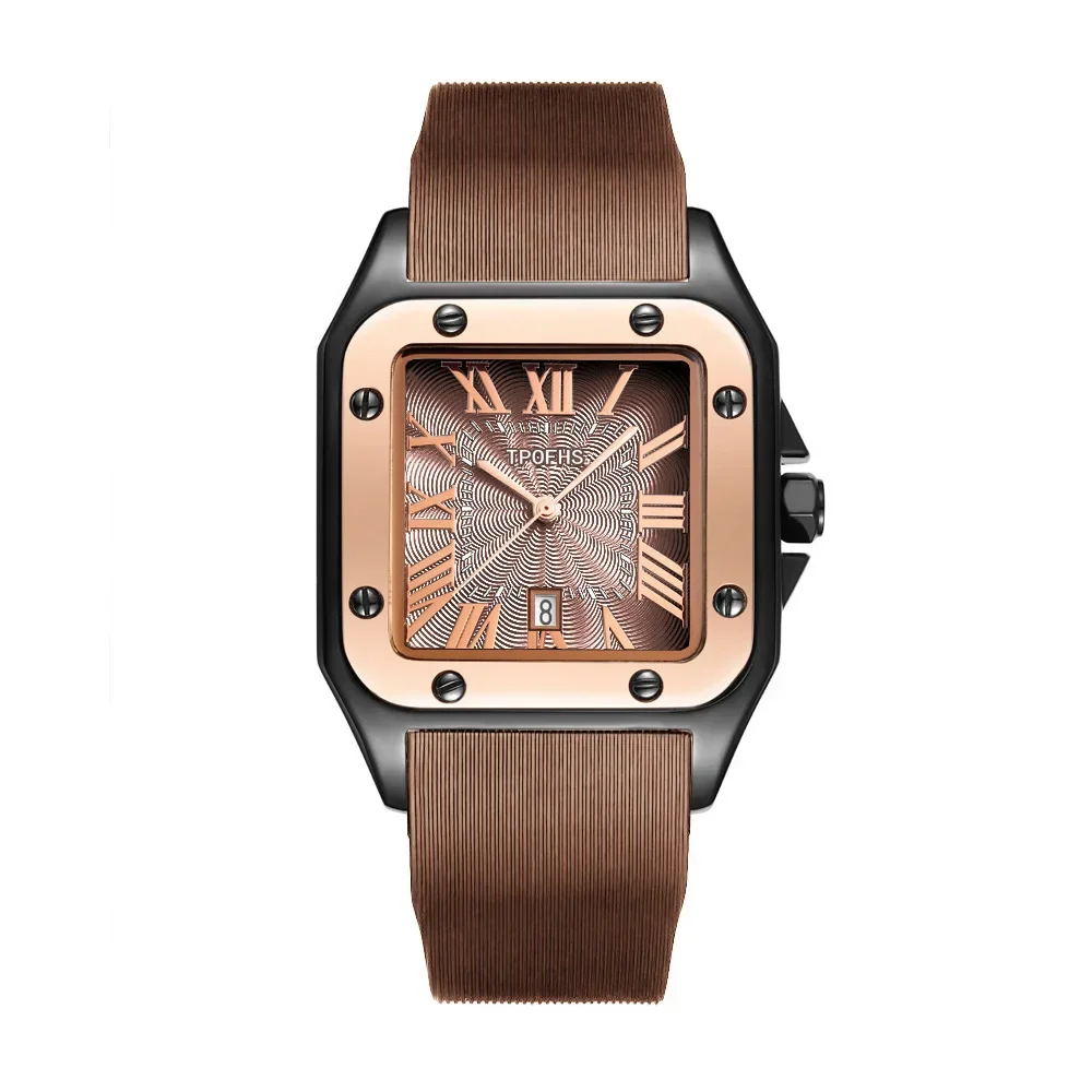 Quartz Movement  Roman Square Watches  Fashion Wristwatch Ladies Rose Gold Watches Gift For Girlfriend Men Clock Female