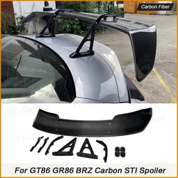 스바루 BRZ 토요타 GR86 GT86 용 리어 스포일러 윙, 리얼 탄소 섬유 자동차 트렁크 뚜껑 스플리터 립 플랩 트림, STI 스타일 FRP 2012 +