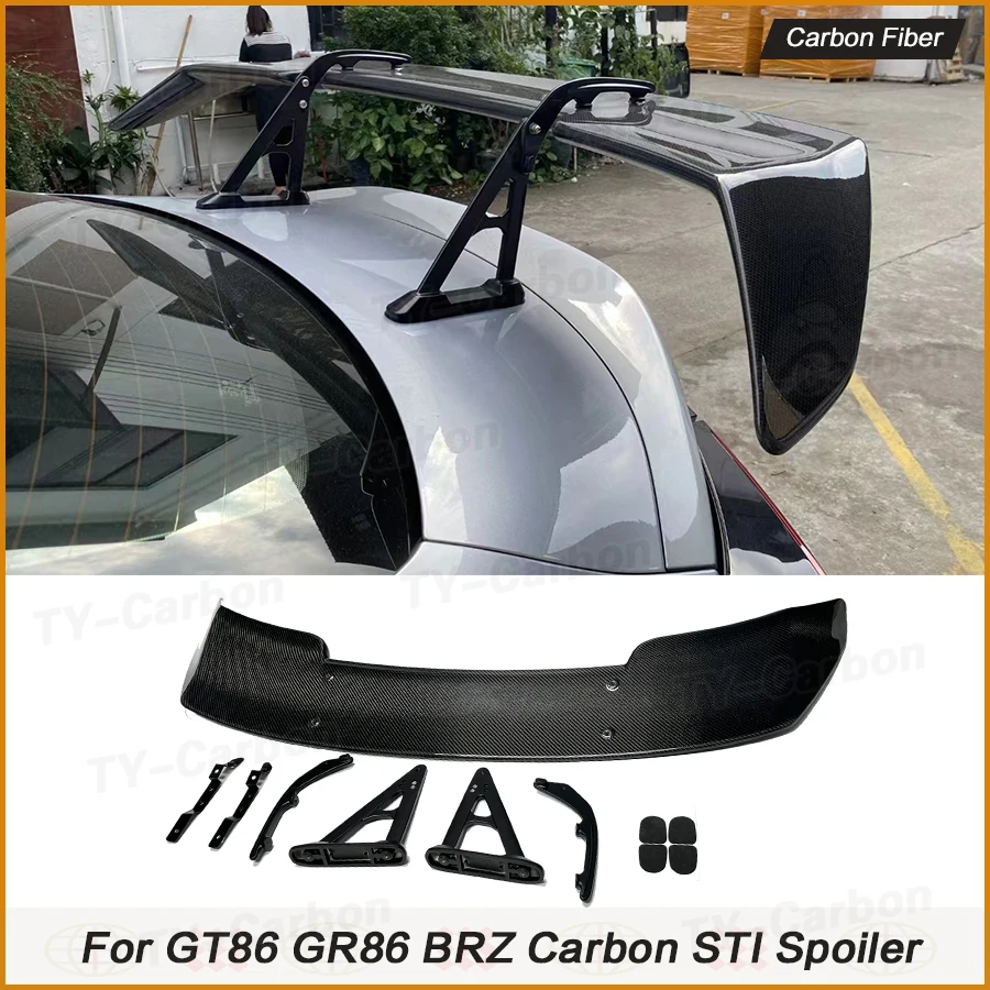 For Subaru BRZ Toyota GR86 GT86 Rear Spoiler Wing Real Carbon Fiber Car Trunk Lid Splitter Lip Flap Trim STI Style FRP 2012+