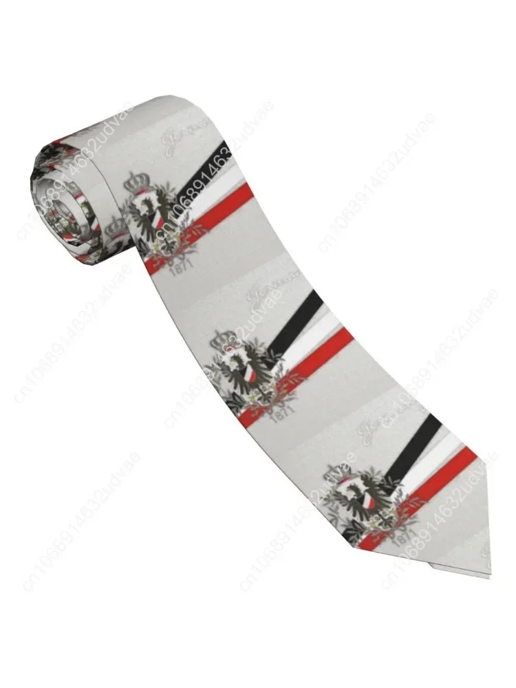 

German Empire Eagle 1871 With Flag Necktie Men Skinny Germany Neck Ties for Mens Suits Accessories Cosplay Props