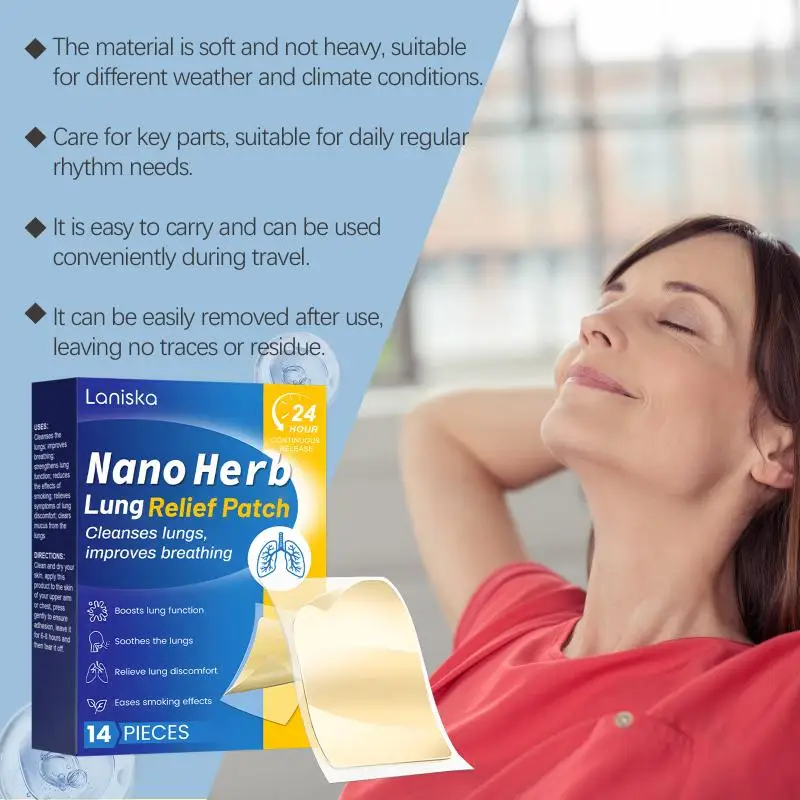 Lung Chest Soothing Relief Patch Body Care Discomfort Natural Soothing Ingredients Easy Breathing Comfort Adhesive Patch