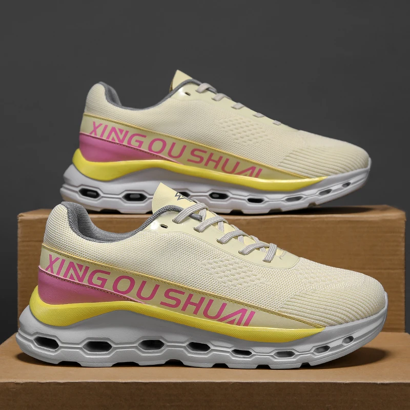 

ELUVA Casual Running Shoe Breathable Summer Jogging Shoes Men Lightweight Women Gym Shoes Outdoor Male Cushion Sports Shoes